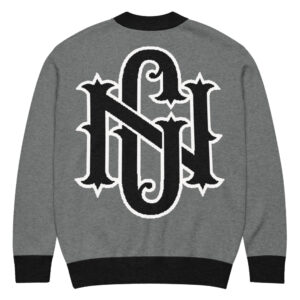NC Monogram Knitted Cardigan - Grey/Black